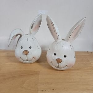 Adorable White Bunny Figurines Easter Bunnies